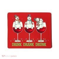 Funny Christmas Drink Drank Drunk Snowmen Mousepad thumb 0