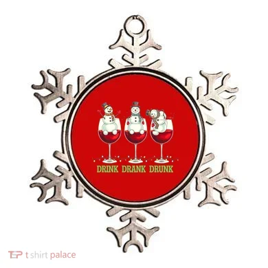 Funny Christmas Drink Drank Drunk Snowmen Ornament