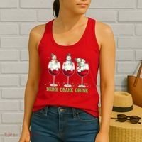 Funny Christmas Drink Drank Drunk Snowmen Women's Tank Top thumb 2