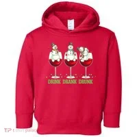 Funny Christmas Drink Drank Drunk Snowmen Toddler Hoodie thumb 0