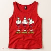 Funny Christmas Drink Drank Drunk Snowmen Tank Top thumb 2