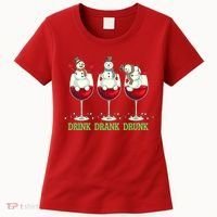 Funny Christmas Drink Drank Drunk Snowmen Women's T-Shirt thumb 0