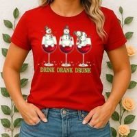 Funny Christmas Drink Drank Drunk Snowmen Women's T-Shirt thumb 2