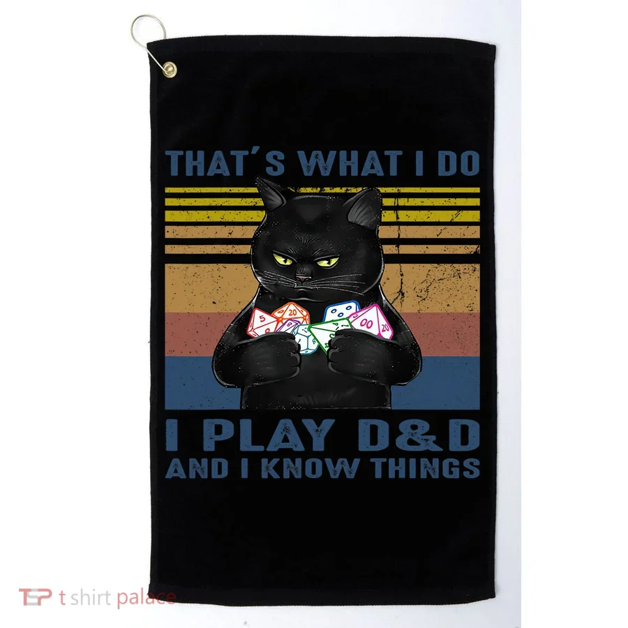 Funny Cat Dungeon Meowster Golf Towel