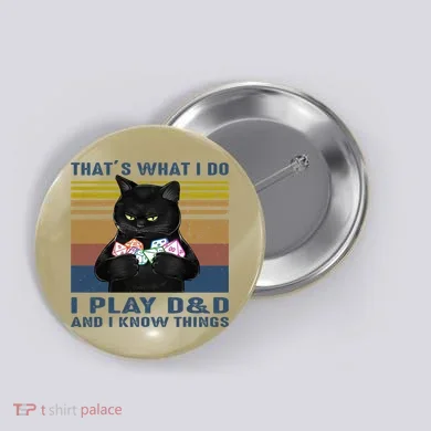 Funny Cat Dungeon Meowster Button