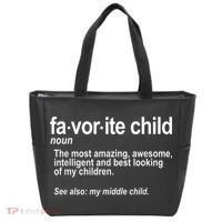 Favorite Child Definition Funny Mom And Dad Middle Child Tote Bag thumb 0