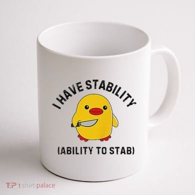Funny Cute Duck Funny I Have Stability Ability To Stab Coffee Mug back