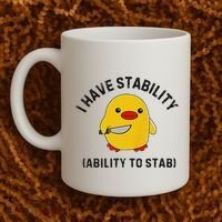 Funny Cute Duck Funny I Have Stability Ability To Stab Coffee Mug thumb 2