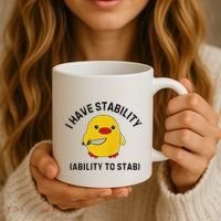 Funny Cute Duck Funny I Have Stability Ability To Stab Coffee Mug thumb 3