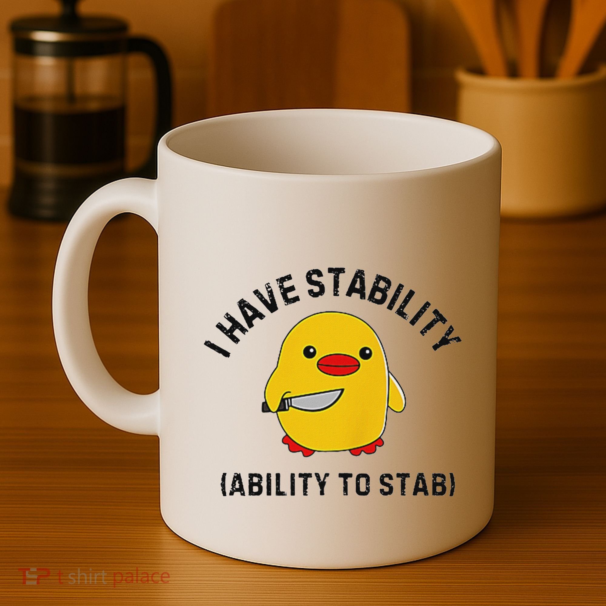 Funny Cute Duck Funny I Have Stability Ability To Stab Coffee Mug