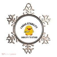 Funny Cute Duck Funny I Have Stability Ability To Stab Ornament thumb 0