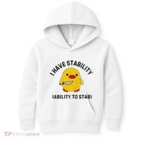 Funny Cute Duck Funny I Have Stability Ability To Stab Kids Hoodie thumb 0
