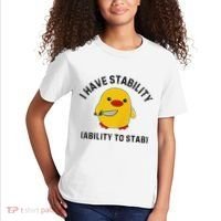 Funny Cute Duck Funny I Have Stability Ability To Stab Kids T-Shirt thumb 2