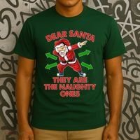 Funny Christmas Dear Santa They Are The Naughty Ones T-Shirt thumb 3