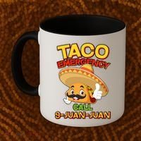 Funny Cinco De Mayo Taco Emergency Call 9 Juan Juan Coffee Mug thumb 2
