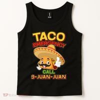 Funny Cinco De Mayo Taco Emergency Call 9 Juan Juan Tank Top thumb 2