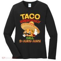 Funny Cinco De Mayo Taco Emergency Call 9 Juan Juan Women's Long Sleeve Shirt thumb 0