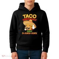 Funny Cinco De Mayo Taco Emergency Call 9 Juan Juan Kids Hoodie thumb 4
