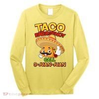 Funny Cinco De Mayo Taco Emergency Call 9 Juan Juan Long Sleeve Shirt thumb 0