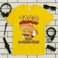 Funny Cinco De Mayo Taco Emergency Call 9 Juan Juan T-Shirt thumb 5