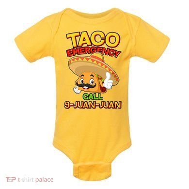 Funny Cinco De Mayo Taco Emergency Call 9 Juan Juan Baby Bodysuit