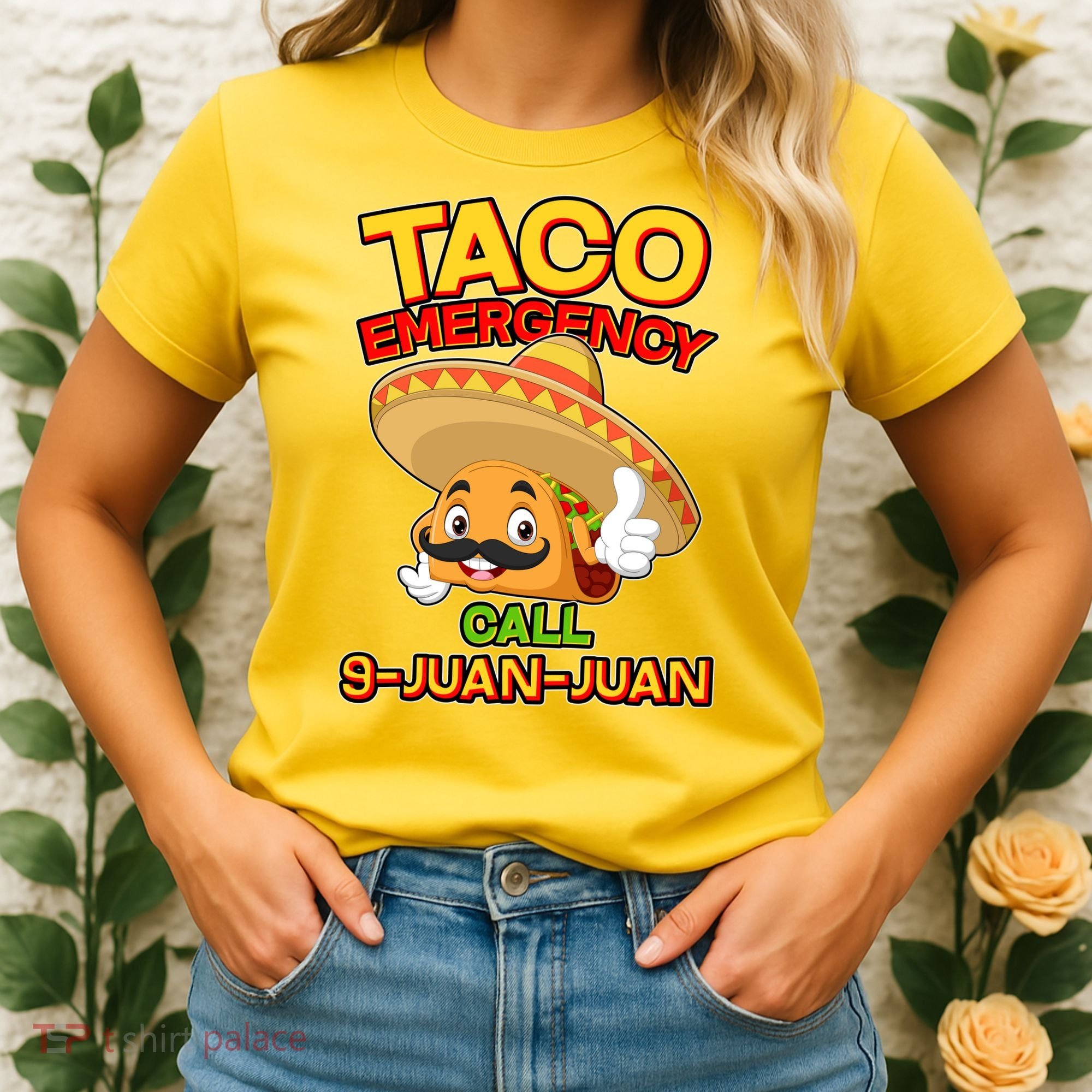 Funny Cinco De Mayo Taco Emergency Call 9 Juan Juan Women's T-Shirt