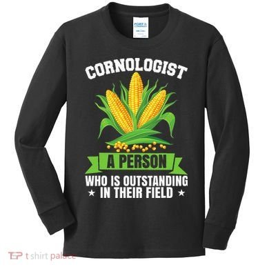 Funny Cornologist Definition Corn Farmer Kids Long Sleeve Shirt