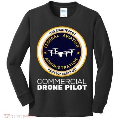 Faa Commercial Drone Pilot Kids Long Sleeve Shirt