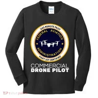 Faa Commercial Drone Pilot Kids Long Sleeve Shirt thumb 0