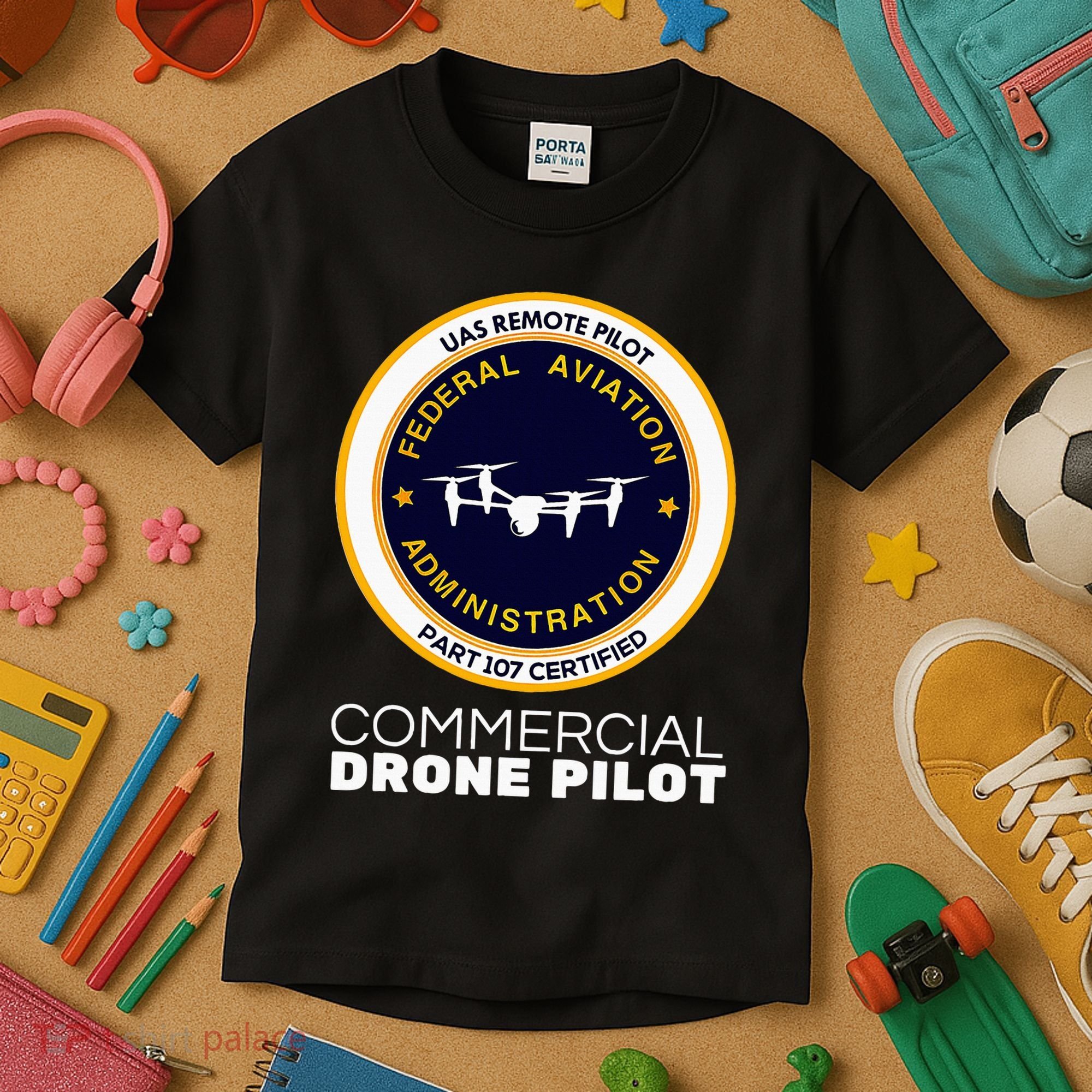 Faa Commercial Drone Pilot Kids T-Shirt