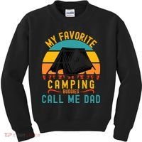 Funny Camping Dad, My Favorite Camping Buddies Call Me Dad Kids Sweatshirt thumb 0