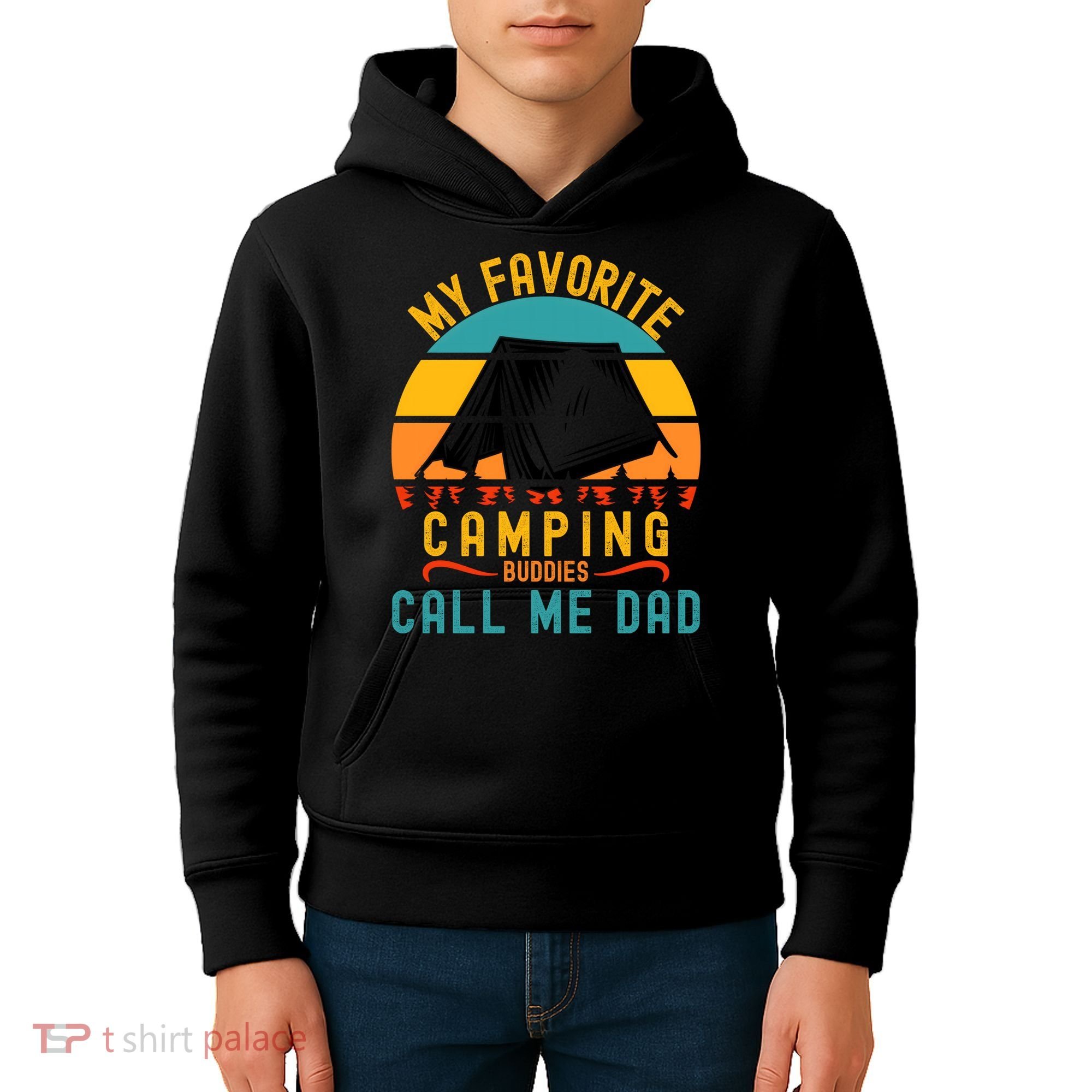 Funny Camping Dad, My Favorite Camping Buddies Call Me Dad Kids Hoodie