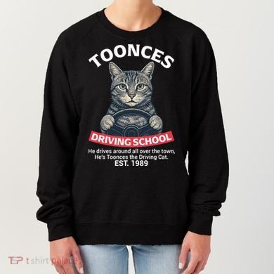 Funny Cat Driving School Graphic with Kitten Steering Women's Sweatshirt