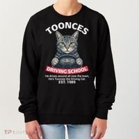 Funny Cat Driving School Graphic with Kitten Steering Women's Sweatshirt thumb 0