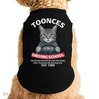 Funny Cat Driving School Graphic with Kitten Steering Doggie Tank thumb 0