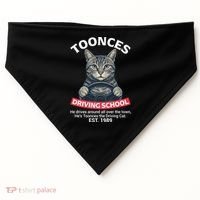 Funny Cat Driving School Graphic with Kitten Steering USA-Made Doggie Bandana thumb 0