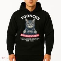 Funny Cat Driving School Graphic with Kitten Steering Hoodie thumb 2