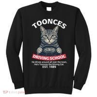 Funny Cat Driving School Graphic with Kitten Steering Sweatshirt thumb 0