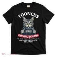 Funny Cat Driving School Graphic with Kitten Steering T-Shirt thumb 0