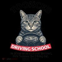 Funny Cat Driving School Graphic with Kitten Steering Coffee Mug thumb 5