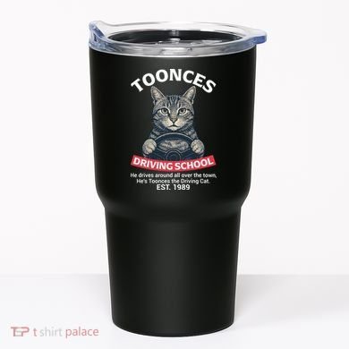 Funny Cat Driving School Graphic with Kitten Steering Tumbler