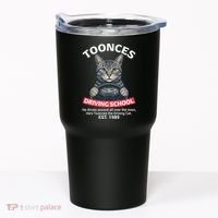 Funny Cat Driving School Graphic with Kitten Steering Tumbler thumb 0