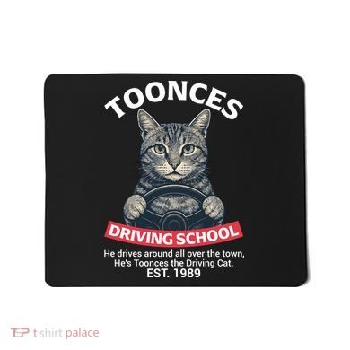 Funny Cat Driving School Graphic with Kitten Steering Mousepad