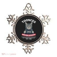 Funny Cat Driving School Graphic with Kitten Steering Ornament thumb 0