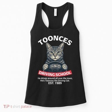 Funny Cat Driving School Graphic with Kitten Steering Women's Tank Top