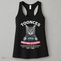 Funny Cat Driving School Graphic with Kitten Steering Women's Tank Top thumb 3