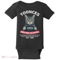 Funny Cat Driving School Graphic with Kitten Steering Baby Bodysuit thumb 0