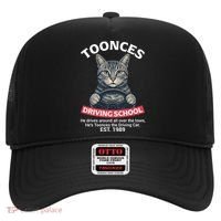 Funny Cat Driving School Graphic with Kitten Steering Hat thumb 0