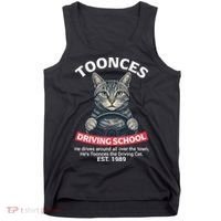 Funny Cat Driving School Graphic with Kitten Steering Tank Top thumb 0