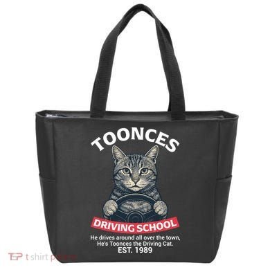 Funny Cat Driving School Graphic with Kitten Steering Tote Bag